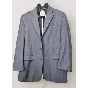 Lauren Ralph Lauren Gray Pinstriped Wool Sport Coat Blazer Jacket Men's 42 L